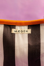 Kulturtasche Orange/ Weiß/ Aubergine