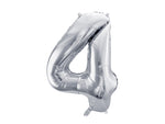 Folienballon Ziffer - 0-9 silber 72 cm