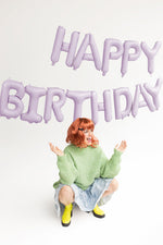 Happy Birthday, 340x35cm, lila - Folienballon