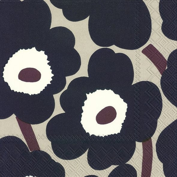 Servietten UNIKKO blue linen 33x33cm