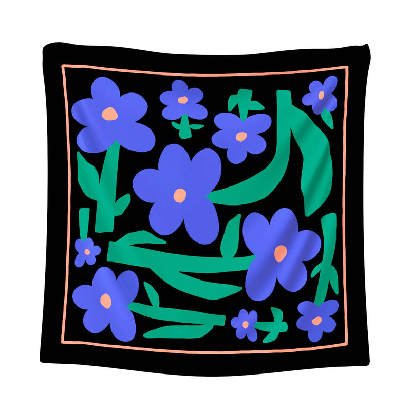 Tuch LAS FLORES 65x65cm / Seide & Baumwolle