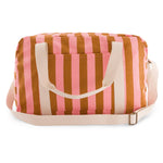 Wickeltasche/Weekender - Karamell/Erdbeere gestreift