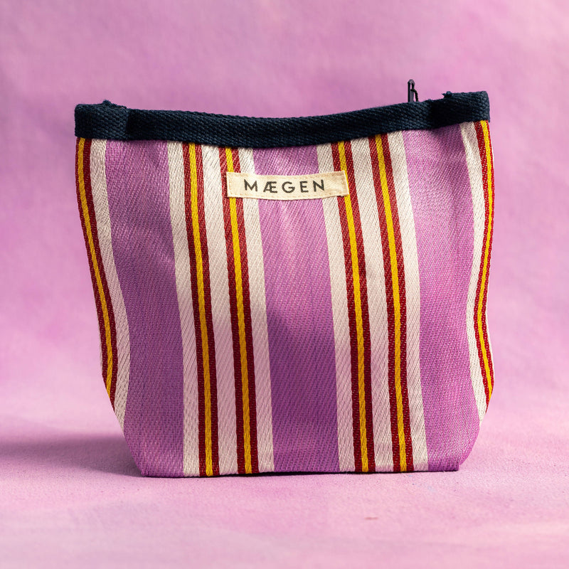 Kulturtasche Marineblau/ Rosa/ Rot