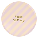 Gestreifte Happy Birthday Teller - Groß