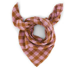 Musselin Tuch Vichy Karamelle-Mauve