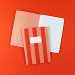Notizheft Streifen orange/apricot, liniert, DIN A5