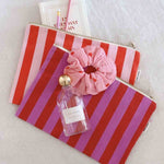 Pouch L - Tomate/Candy Pink gestreift