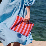 Pouch L - Orchidee/Tomate gestreift