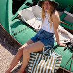 Tasche Elisa - Aqua/Olive gestreift