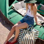 Tasche Elisa - Aqua/Olive gestreift