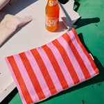 Pouch L - Orchidee/Tomate gestreift