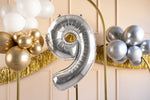 Folienballon Ziffer - 0-9  silber 72 cm