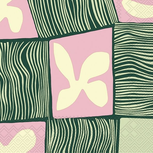 Servietten KORKEUKSISSA rose green 33x33cm