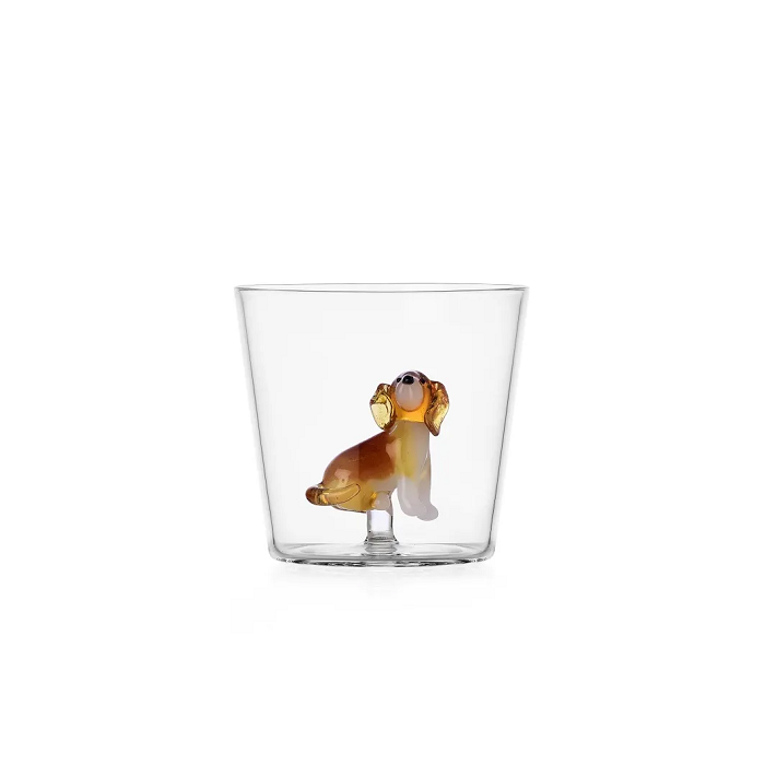Glas mit Golden Retriever