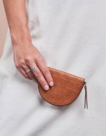Geldtasche LAURA - Cognac Croco Leder