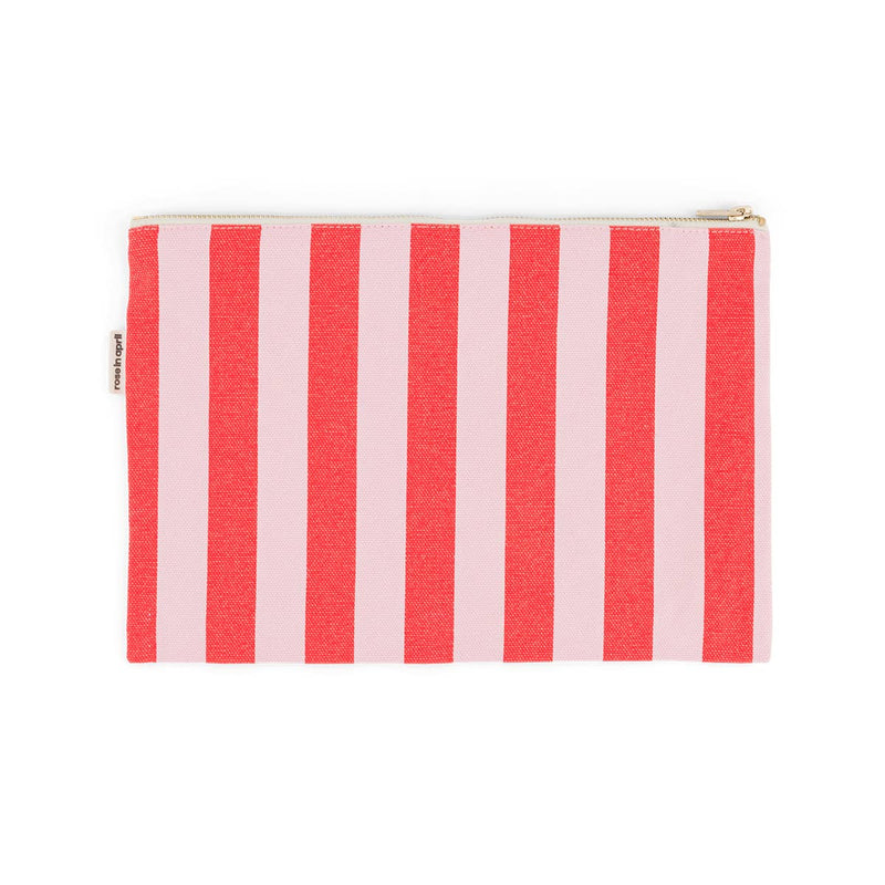 Pouch L - Tomate/Candy Pink gestreift