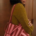 Tasche Elisabeth - Ziegel/Rosa gestreift