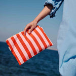 Pouch L - Tomate/Candy Pink gestreift
