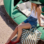 Tasche Elisa - Aqua/Olive gestreift